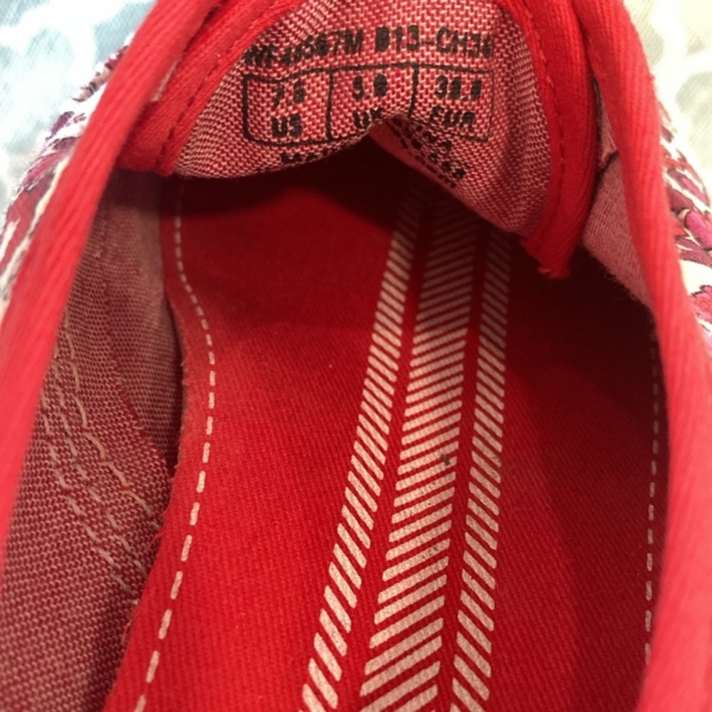 Keds Floral Lace Up Sneakers Red White 7.5 - Picture 7 of 9